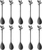AnSaw Elegant Black Leaf Coffee Spoons - 10-Piece, 4.7" Mini Stainless Steel Espresso & Dessert Tea Spoons, Perfect for Demitasse & Small Servings...