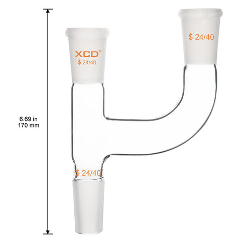 XCD Claisen Distillation Adapter, 3-Way Claisen Distillation Adapter with 24/40 Joints Lab Connecting Adapter...