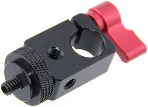 CAMVATE Single Rod Clamp 15mm with 1/4" Mount Screw Adapter (M5 Rotating Knob-Red) - 0866...