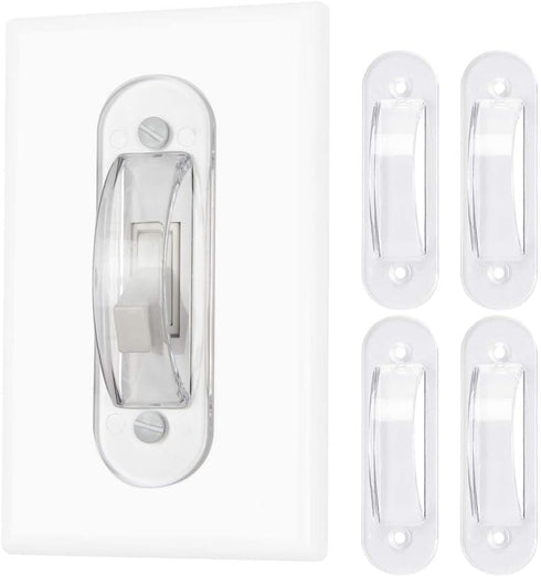 Wall Switch Guards Plate Covers Child Safety Security Home Decor (4 Pack), Clear - Keeps Light Switch ON Or Off Prevent Accidental Device Turn On ...