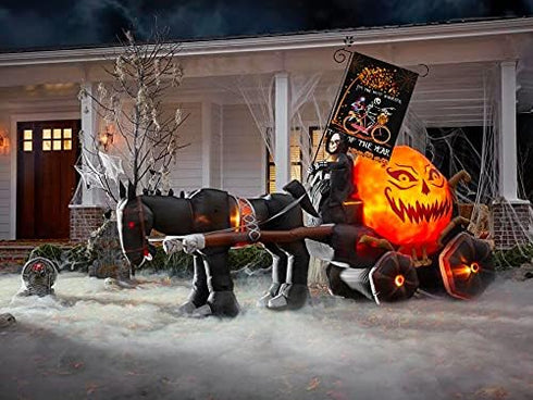Halloween Garden Flag?12x18 Inch Double-sided Horror Pumpkin Ghost Cycling Pattern House Flag for Outdoor Yard Home Decoration...