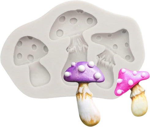 White Mushroom Silicone Mold Chocolate Candy Clay Mold For Diy Dessert Crystal Ice Mold Handmade Cupcake Decor Baking Tool Mushroom Silicone Mold,...