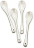 RSVP International Poached Egg Spoon, 4 Piece Set Multipurpose Use for Serving Jam, Honey or Soft Boiled Eggs, 5.5" Length, White Porcelain...