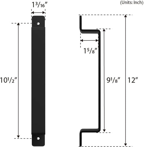 SMARTSTANDARD 12 Inch Barn Door Handle Rustic Black Long Solid Metal Pull Fits Barn Door Gate Garage Shed, Pack of 1...