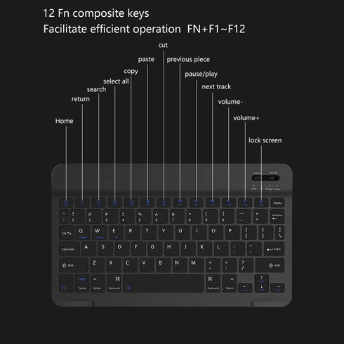 Russian Keyboard, Thin 7 Inch Rechargeable Russian and English Bilingual Bluetooth Keyboard,for Andriod for Win for iOS, and wearresistant...