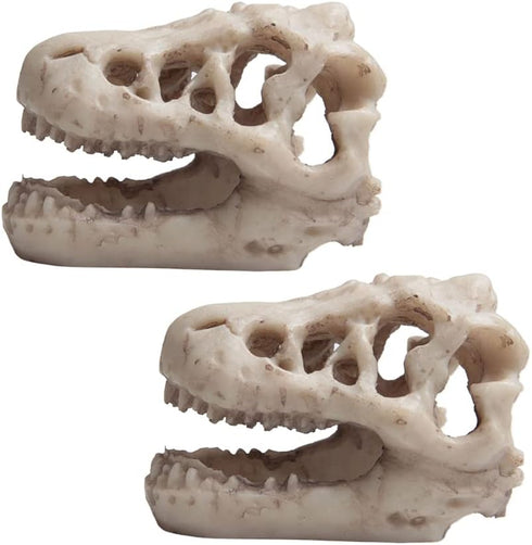 Opexicos 2Pcs 8.5 x 5.5 x 4.5 cm Resin Dinosaur Skull Aquarium Decoration Terrarium Reptile Fish Tank Ornament...