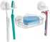 iDesign BPA-Free Plastic Bathroom Suction Toothbrush Holder - 2.75" x 2.25" x 2", Clear...
