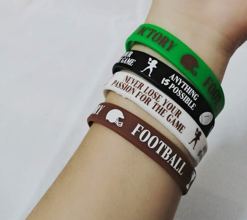 36 PCS Football Motivational Rubber Bracelets - Super Bowl Sports/Football Birthday Party Favors Supplies Decorations Gifts Prize Silicone Wristba...