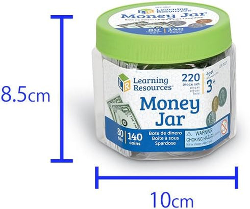 Learning Resources Money Jar, Play Money, Play Money for Kids, Counting, Bills and Coins, Homeschool, Math, Pretend Money, Ages 3+...