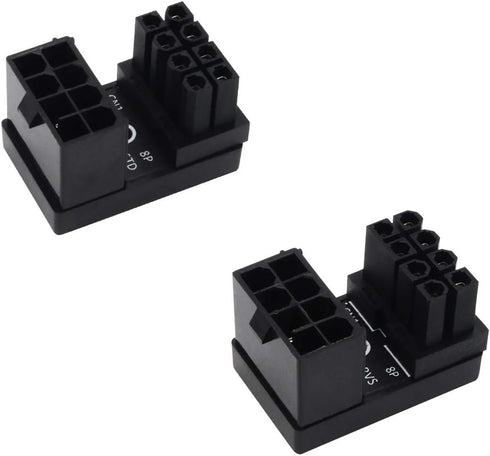 ATX 8Pin Female to 8pin Male 180 Degree Angled Adapter for Desktops Graphics Card Upgrade Version...