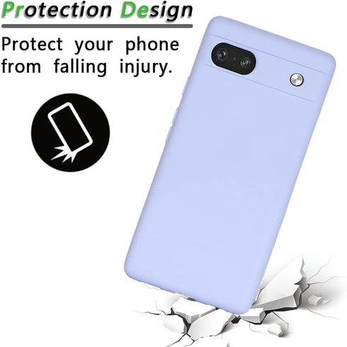 for Google Pixel 7A 2023 Case,Slim Liquid Silicone Rubber Shockproof Phone Cover with Wrist Strap Soft Anti-Scratch Microfiber Lining Protection C...