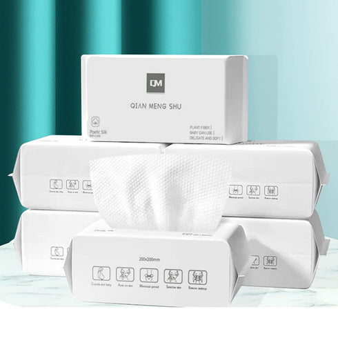 Cotton Facial Dry Wipes 100 Count, Deeply Cleansing Disposable Face Towel Cotton Tissue, Multi-Purpose for Skin Care, Facial Tissue for Cleansing,...
