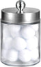Amolliar Apothecary Jars Bathroom Vanity Organizer -Countertop Canister Jar with Storage Lid - Qtip Dispenser Holder Glass for Qtips,Cotton Swabs,...