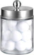 Amolliar Apothecary Jars Bathroom Vanity Organizer -Countertop Canister Jar with Storage Lid - Qtip Dispenser Holder Glass for Qtips,Cotton Swabs,...
