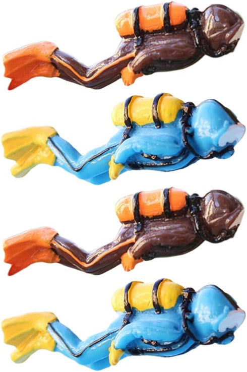 PATKAW Scuba Diver Toy Resin Diver Action Figure: 4pcs Mini Scuba Diver Figurine Miniature Swimmers Toy Diver Landscape Ornaments for Fish Tank Aq...
