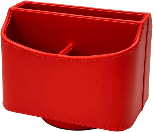 UnionBasic Rotating Desk Organizer, 360 Degree Desk Spinning Caddy, Desktop TV Guide/Mail/Media/Remote Controller Holder Organizer, Red...