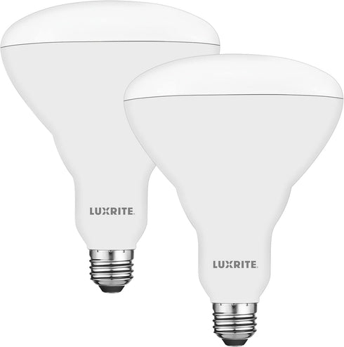 LUXRITE BR40 LED Light Bulbs, 85W Equivalent, 5000K Bright White, Dimmable, 1100 Lumens, LED Flood Light Bulb, 13W, E26 Medium Base, Indoor/Outdoo...