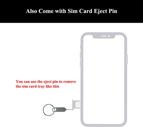 2 Pieces Sim Card Tray Holder with Waterproof Rubber & Eject Pin Replacement for iPhone 12 6.1 Inch (Red)...
