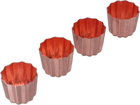 4pcs Canele Mould,Non-Stick Canele Baking Pan,Mini Pie Pan Set,Muffin Bakeware Cupcake Pan,for Making Mini Bread Cheesecake Dessert...
