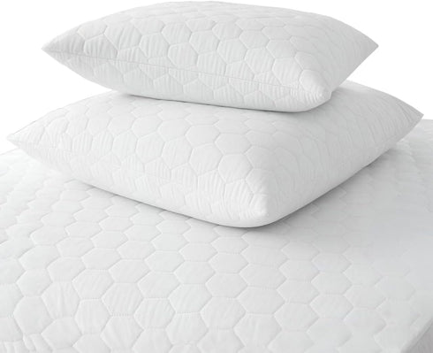 SET OF 2 NEW ZIPPERED QUILTED PILLOW COVERS - STANDARD SIZE...