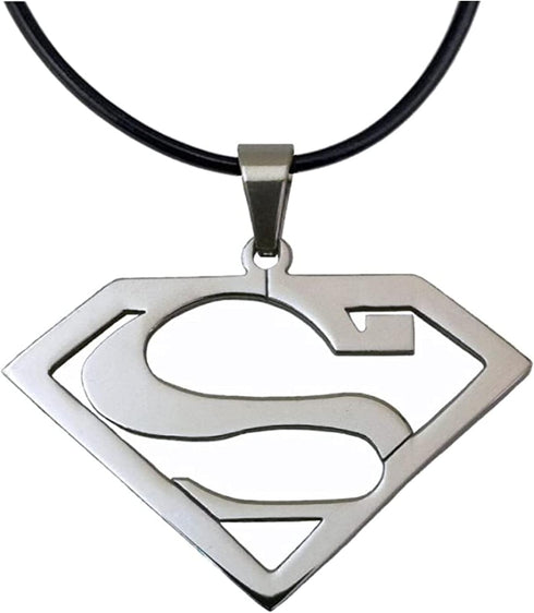 Stainless Steel Superhero Superman Pendant Necklace (metal)...