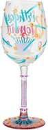 Enesco Designs by Lolita Birthday Blowout Hand-Painted Artisan Wine Glass, 1 Count (Pack of 1), Multicolor...