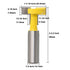 1/2" Shank Straight T-Slot & T-Track Slotting Cutter Router Bit Wood Groove Milling Cutter Woodworking Tool, 1-1/16 Inch Diameter...