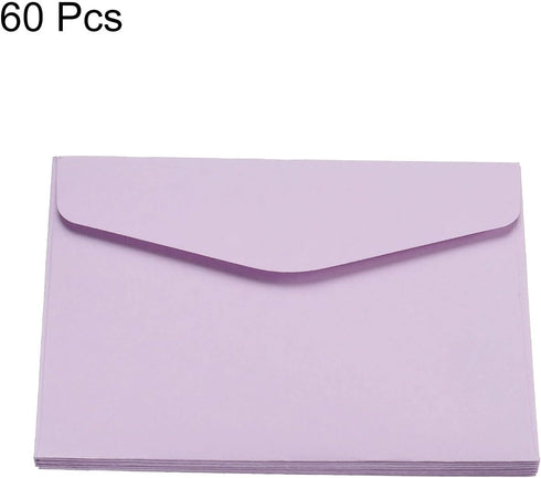 PATIKIL Mini Envelopes, 60 Pack 4.5 x 3.2 Inch Paper Blank Small Items Storage Business Card Holder for Greeting Note Party, Light Purple...