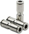 3 Pcs 8mm Straight Push in Connect Pneumatic Fitting,2 Way Nickel Plated Brass Quick Release PU Air Line Adapter...