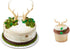 Deer Antlers Cake Topper & 12 Pack Deer Antler Cupcake Rings...