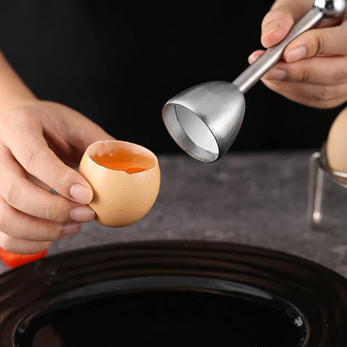 2 PACK Stainless Steel Egg Topper, Opener Egg Cracker Topper Egg Shell Cracker, Eggshell Cutter Egg Cracker, Perfect Egg Opener for Soft Boiled Eg...