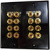 Black Speaker Wall Plate 16 Post for 8 Speakers and Color Coded for Home Theater System Dolby Audio Dolby Sound HDTV by Hookup.com....