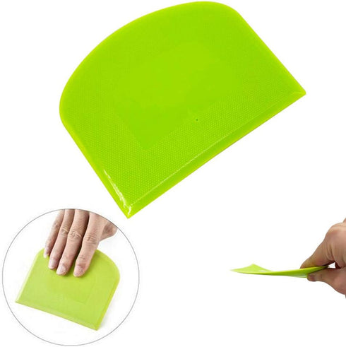 2 Pieces Dough Scraper Bowl Scraper Food-safe Plastic Dough Cutter Flexible Plastic Scraper Practical Bench Scraper Multipurpose Food Scrappers fo...