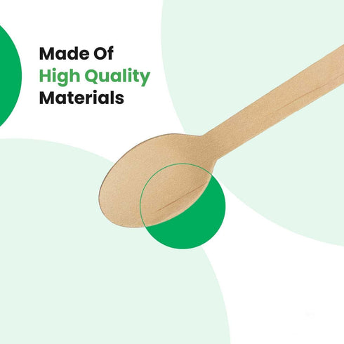 Disposable Wooden Spoon | Eco Friendly, Biodegradable, Compostable, Eco-Friendly (140MM)...
