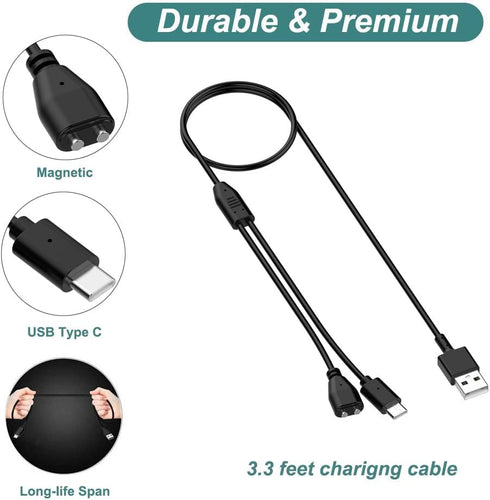 Kissmart Charger for Jugbow/Delupet/Yawpet Dog Training Collar, Magnetic Charging Cable for DT-61/66/67/68/72/73 Shock Collar and Remote (3.3ft/1m...