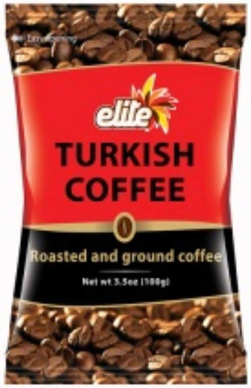 Elite Ground Black Turkish Coffee KOSHER Israel Tasty 100gr Aroma Dark Mud...