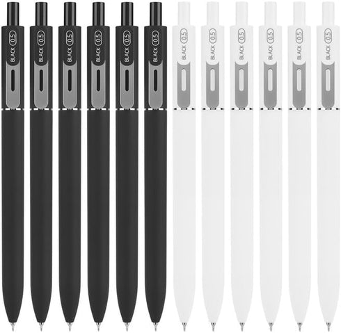 Gel Pens, Writing Pens, 12 Pcs 0.5mm Black Ink Pens Fine Point Smooth Writing Pens, Ball Point Pens for Journaling, Ink Not Skip, Cute Aesthetic O...