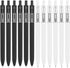 Gel Pens, Writing Pens, 12 Pcs 0.5mm Black Ink Pens Fine Point Smooth Writing Pens, Ball Point Pens for Journaling, Ink Not Skip, Cute Aesthetic O...