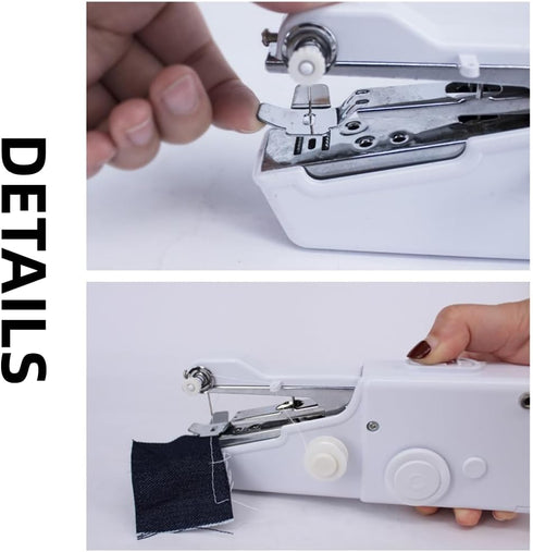 Handheld Sewing Machine, Portable Mini Sewing Machine Hand Held Small Mending Machine Household Tool for Fabrics Clothing Kids Cloth Home DIY Begi...