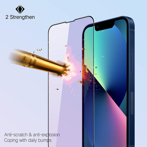 PERFECTSIGHT Anti Blue Light Screen Protector Designed for iPhone 13/ iPhone 13 Pro 2021 6.1 inch, HD Clear Blue Light Blocking Tempered Glass - E...