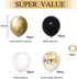 Black and Gold Confetti Balloons, 50 Pack 12inch White Latex Party Balloon Set with Gold Ribbon for New Year Graduation Birthday Baby Shower Decor...