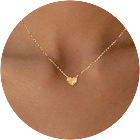 Heart Necklaces for Women, Dainty 14k Gold Necklace Silver Heart Necklace Simple Choker Necklaces for Women Trendy Jewelry Cute Gifts...