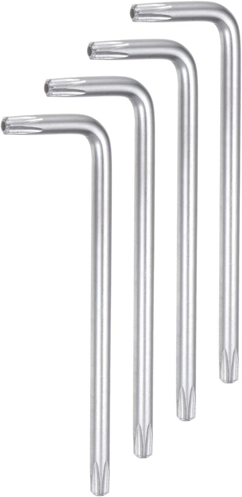4pcs T15 Tamper Proof Torx Star Key Bit Wrench 2.32" L-Shaped 6 Points Wrenches Chrome-Vanadium Steel Hand Tool for Automotive/Home Repairs...