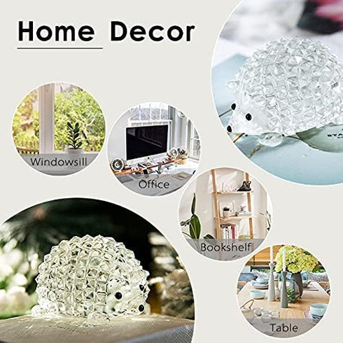 H&D HYALINE & DORA Cut Clear Crystal Hedgehog Animal Figurine Collection Glass Ornament...