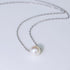 Single Pearl Necklace for Women 925 Sterling Silver Freshwater Cultured 6.5mm - 7mm Pearls Choker Genuine Floating Pearls Necklaces Real Round Whi...