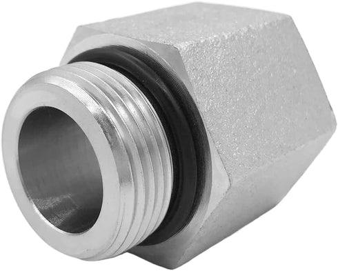 (2-PACK) 6405-08-04-O Hydraulic Adapter Fitting 3/4"-16UNF Male SAE O-Ring Boss × 1/4"-18 NPTF Female Pipe Straight Carbon Steel...