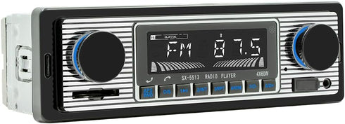 Classic Single Din Car Radio with Car Bluetooth BT,Car Stereo FM Radio,Hands Free Calling,Car Mp3 Player,Voice Control,USB,SD,AUX Port,Audio Recor...
