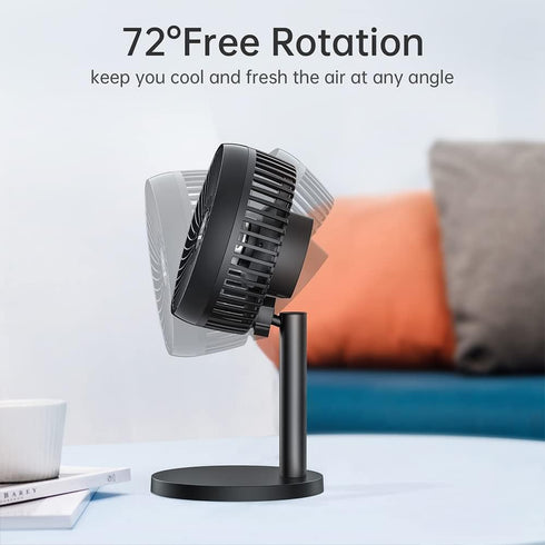 6 Inch Desk Fan for Bedroom, USB Small Fan with 4 Speeds, Adjustable Height, Personal Cooling Table Fan, 72°Rotation, Ultra Quiet, Lightweight, Po...