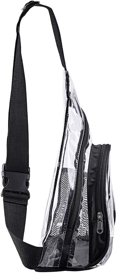 Clear PVC Sling Bag - Stadium Approved Clear Shoulder Crossbody Backpack...