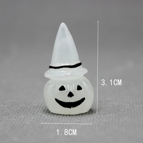 BinaryABC Halloween Glow in The Dark Pumpkin Ghost Miniature Figurines,Luminous Garden Ghost Decor, Fairy Garden Doll House Accessories,Halloween ...